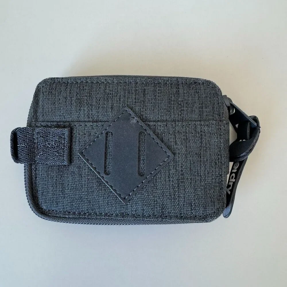superdry japan outdoor fabric zip wallet in dark grey, os